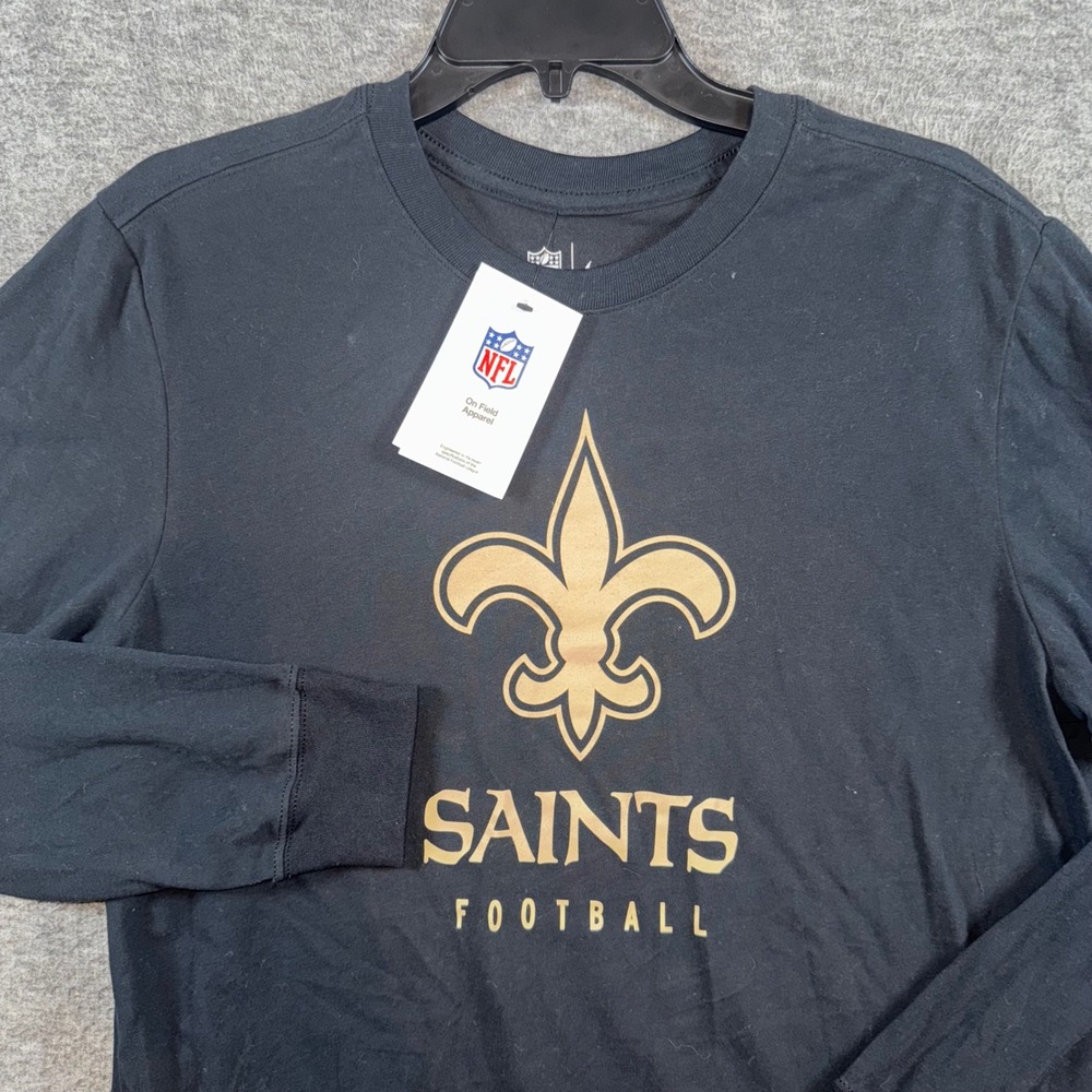 New Orleans Saints Mens Nike NFL Long Sleeve T Shirt Black Gold Size Medium NEW